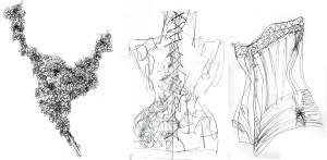 Studies from some of my favourite museums... Intricate pearl jewellery, my favourite corset of all time (Alexander McQueen, crafted by Mr Pearl) and an antique from the Symington collection