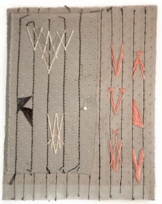 Sampler of antique corset inspired flossing embroidery