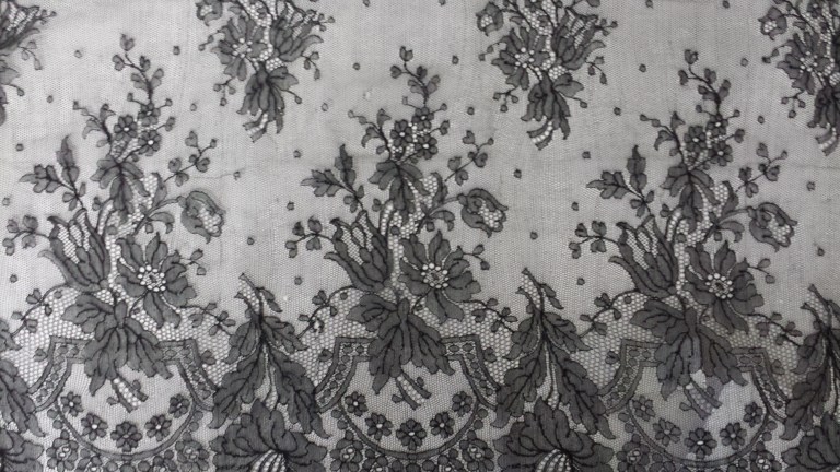 Chantilly laces feature a design that is continuously interrupted by tulle. Victorian chantilly lace from the collection of Karolina Laskowska